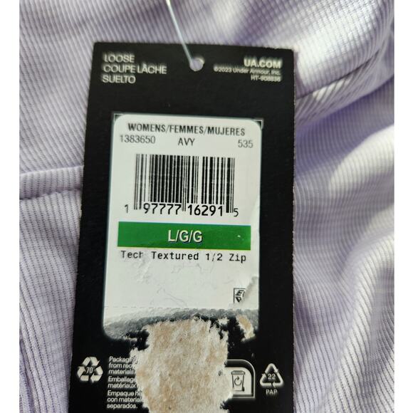 NWT Under Armour Twist Tech Quarter-Zip Logo Pullover Shirt Light Purple L *Flaw - Picture 7 of 9